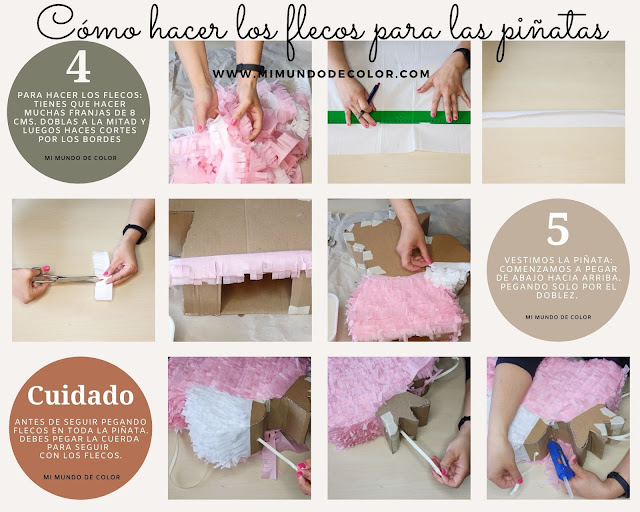 como hacer flecos para una piñata