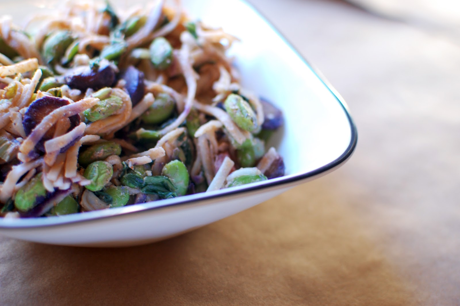 VeganFling Peanut Noodles with Bok Choy and Edamame