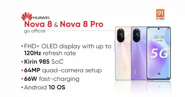 Huawei تعلن عن هاتف nova 8 و nova 8 Pro