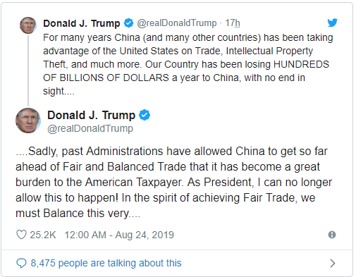 ترامب يرفع التعريفات الجمركية على المنتجات الصينية