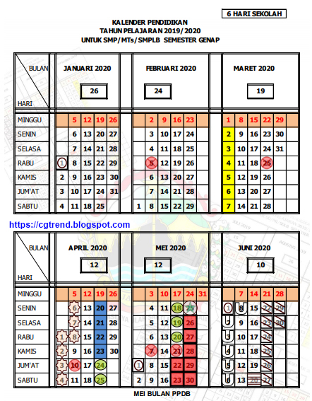 KALENDER PENDIDIKAN TAHUN PELAJARAN 2019 DAN 2020 JAWA ...
