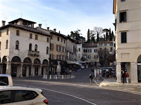 The Piazza Giuseppe Garibaldi, the main square in the town of Asolo in the Veneto