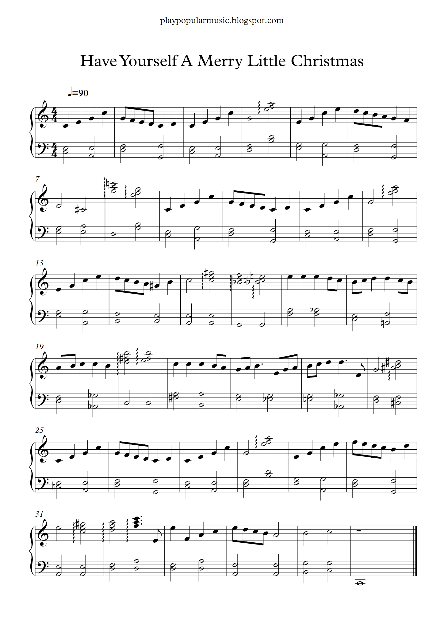 play popular music Have Yourself a Merry Little Christmas