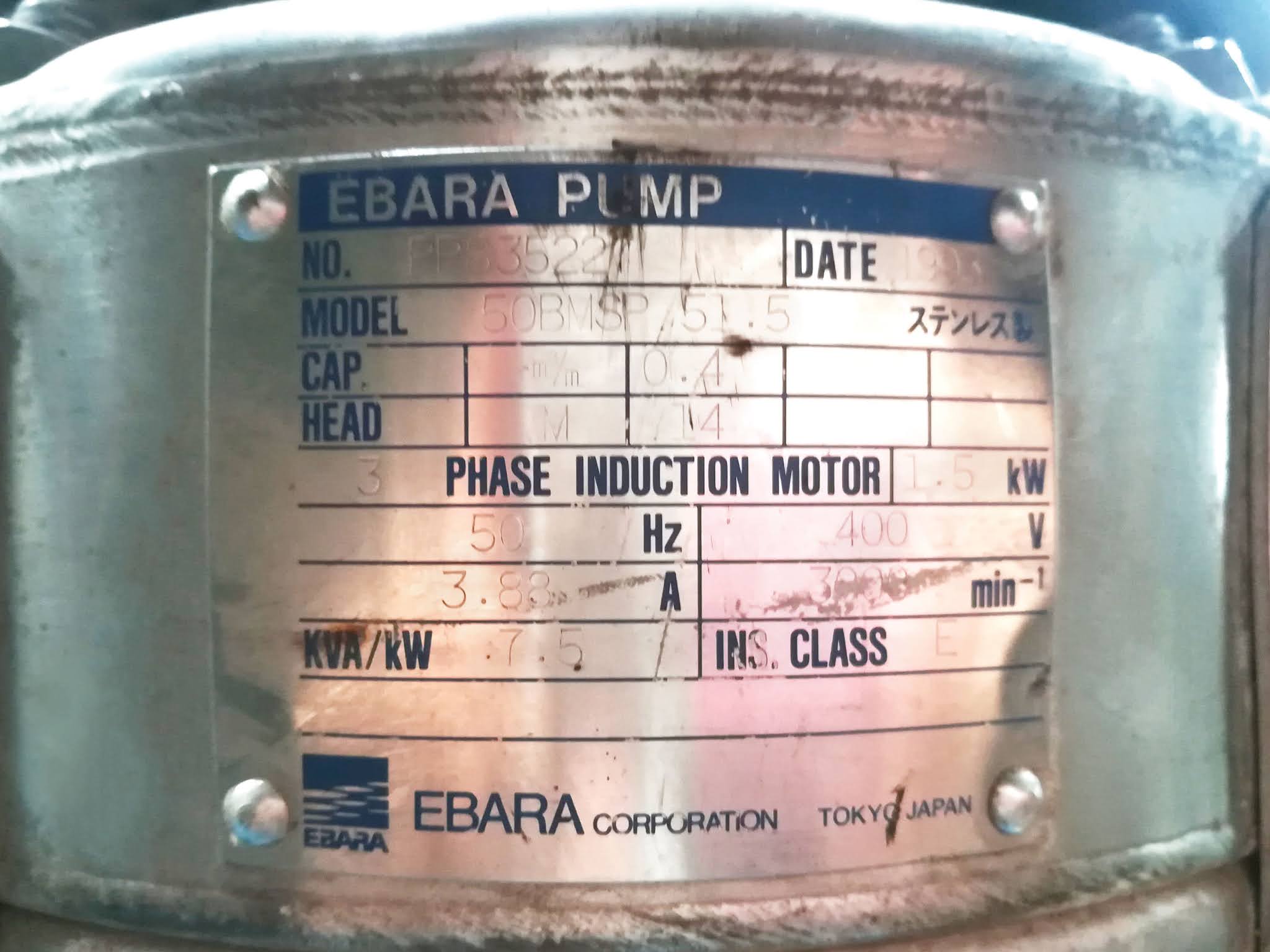 Products Ebara submersible pump 2hp from japan 2 horsepower 440v