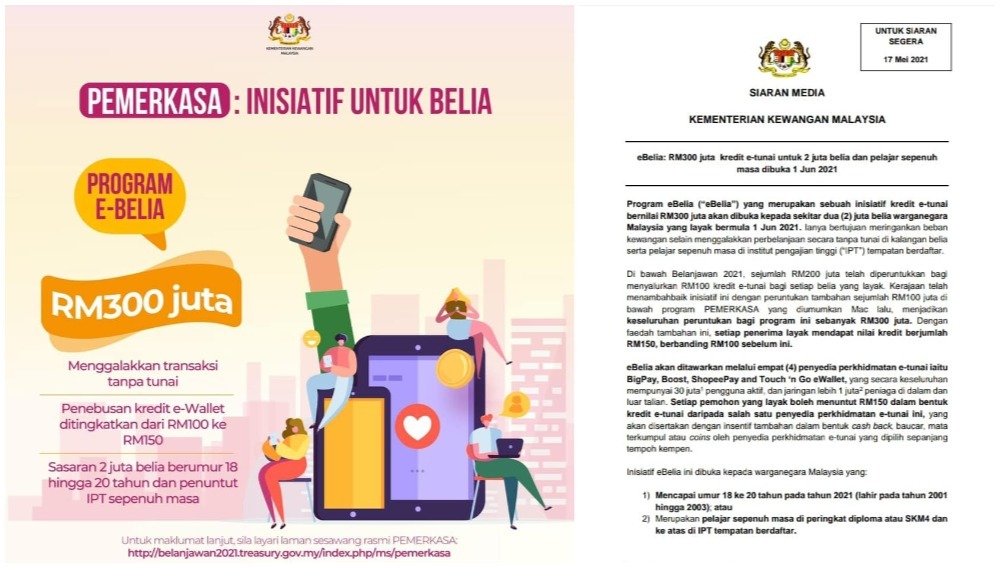 RM150 Kredit eBelia ditawarkan bermula 1 Jun 2021 Melalui Boost