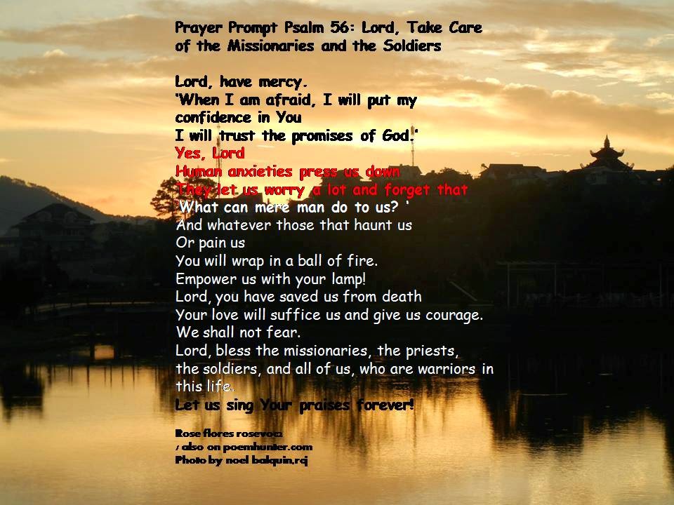 Psalm Prayer Prompt 56. Lord, Take Care of the Missionaries and the