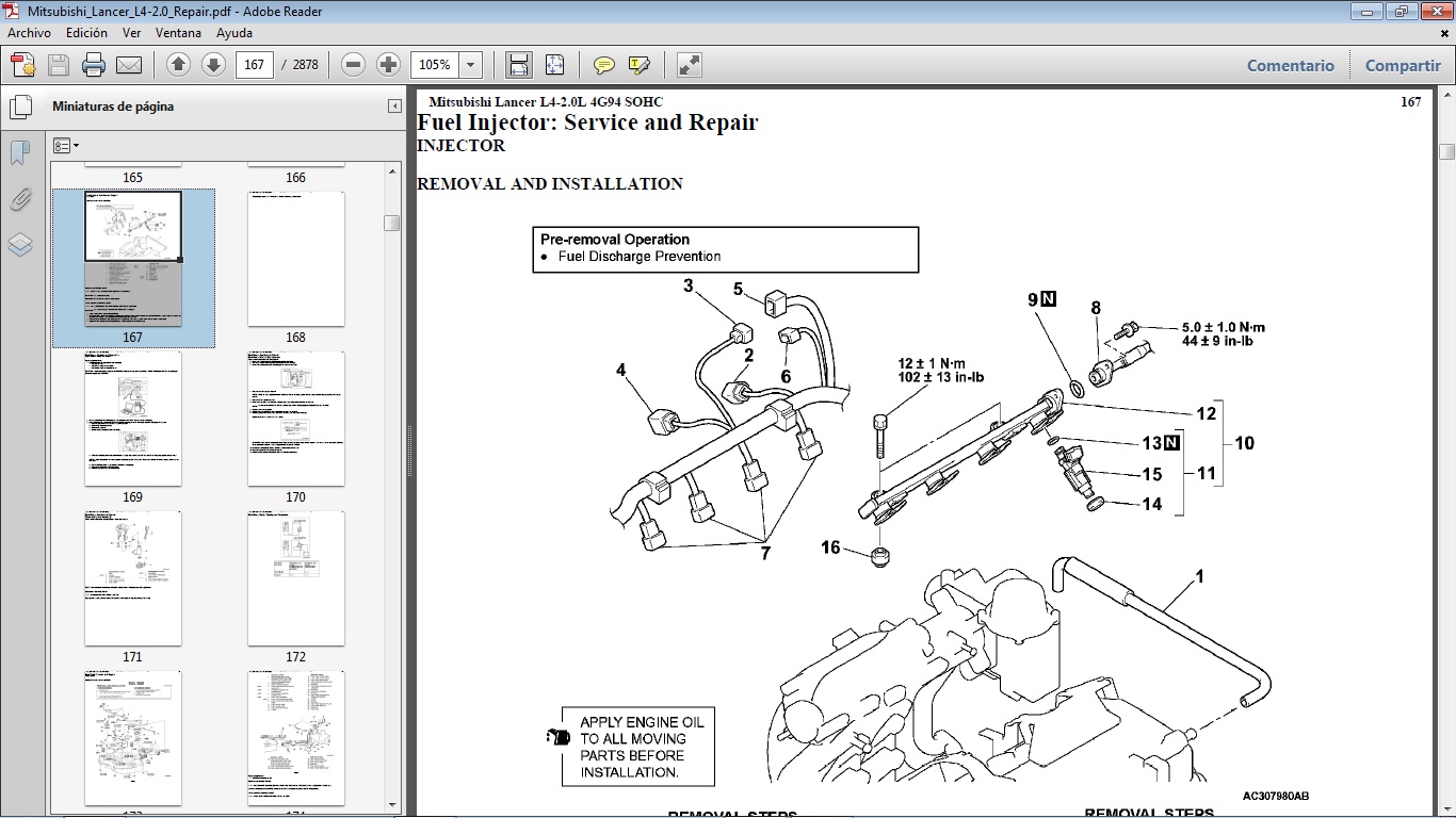 Manuales de Taller de MITSUBISHI MITSUBISHI LANCER con motor 4G94 2.0
