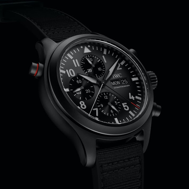 Réplique de la montre IWC Pilot's Top Gun Ceratanium Double chronographe IW371815
