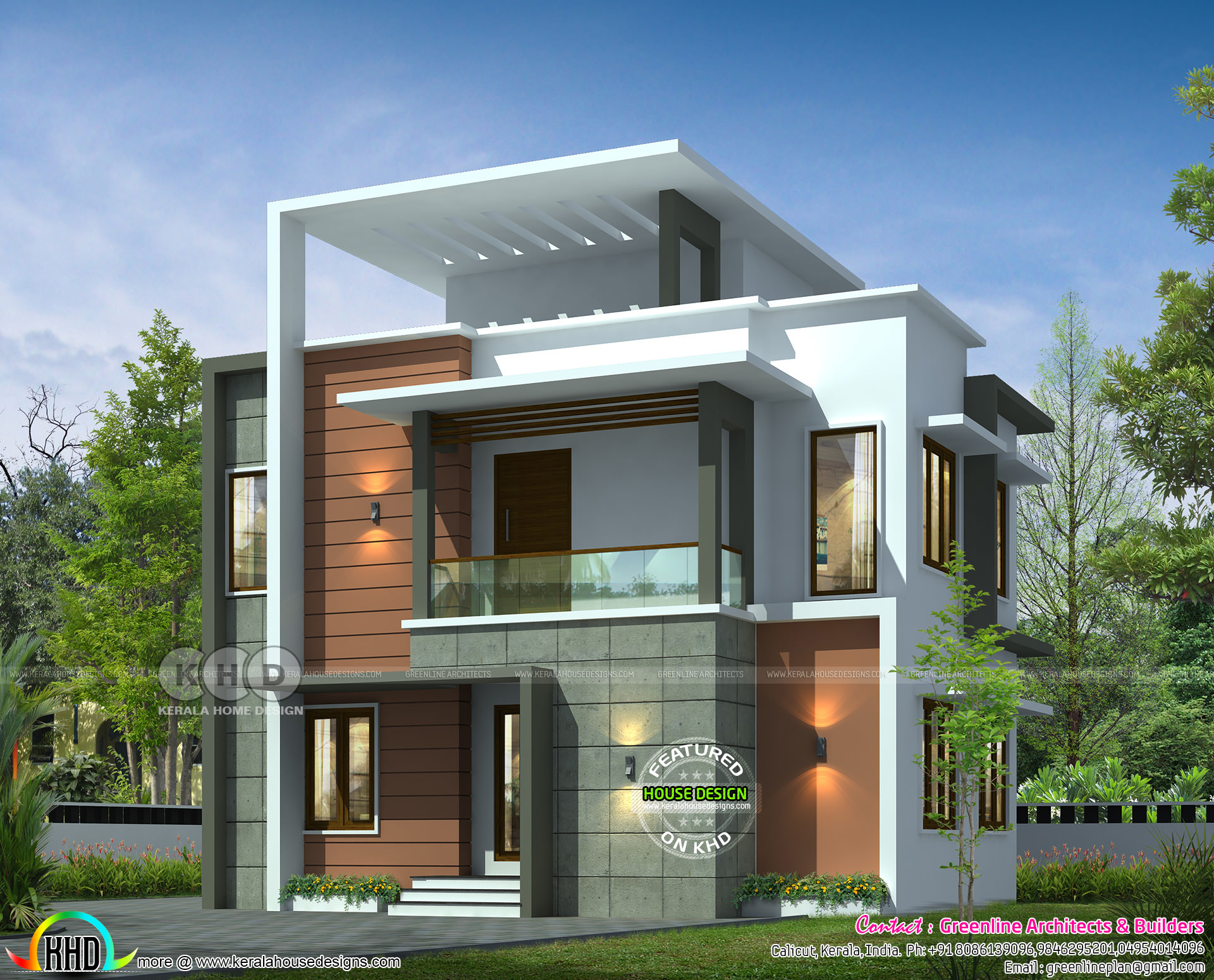 1790 Square Feet 3 Bedroom Contemporary House Plan Kerala