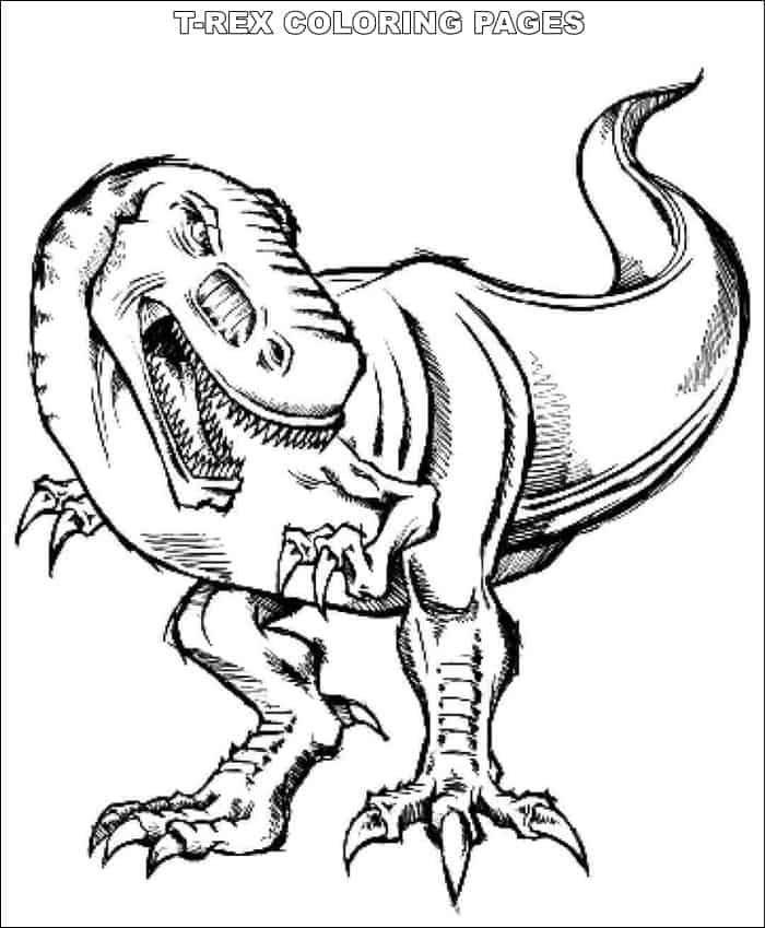 Collection of Printable T-Rex Coloring Pages - Yuk Sebar