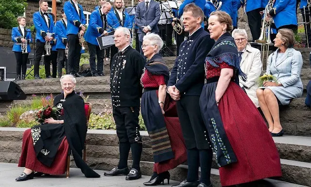 Queen Margrethe made a visit to the Faroe Islands aboard the Royal Yacht Dannebrog