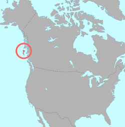 Localização dos territórios habitados pelos Haida