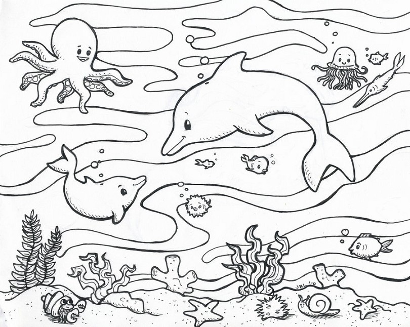 Sketsa Gambar Hewan Laut Terbaru | gambarcoloring