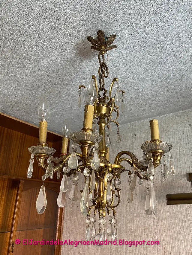 Todo el mundo Respeto a ti mismo Anual El jardín de la alegría : I/III Tutorial: Restaurar una chandelier de seis  brazos (antigua lámpara araña de bronce y cristales).