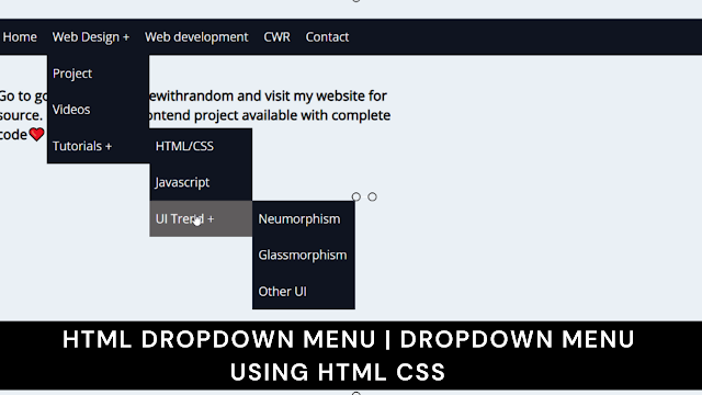 html dropdown menu | dropdown menu using html css