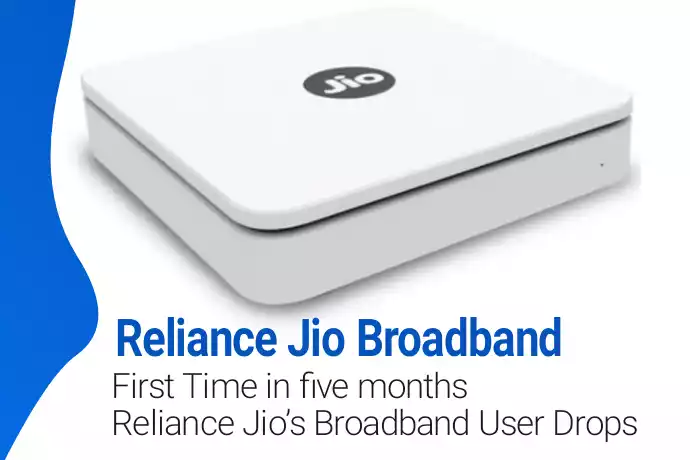 First Time in five months Reliance Jio’s Broadband User Drops