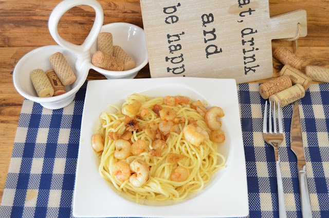 Espaguetis Con Gambas Al Ajillo
