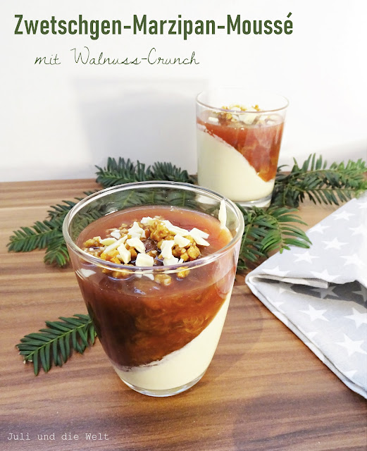 Zwetschgen-Marzipan-Moussé mit Walnuss-Crunch {Weihnachtsdessert}