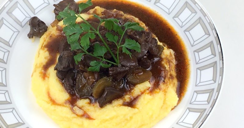 Hahnchenherzen In Rotweinsosse Mit Polenta Lecker Bentos Und Mehr