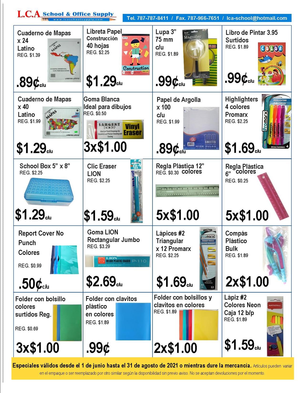 Ahorros Diarios Usando Cupones Especiales en LCA School & Office