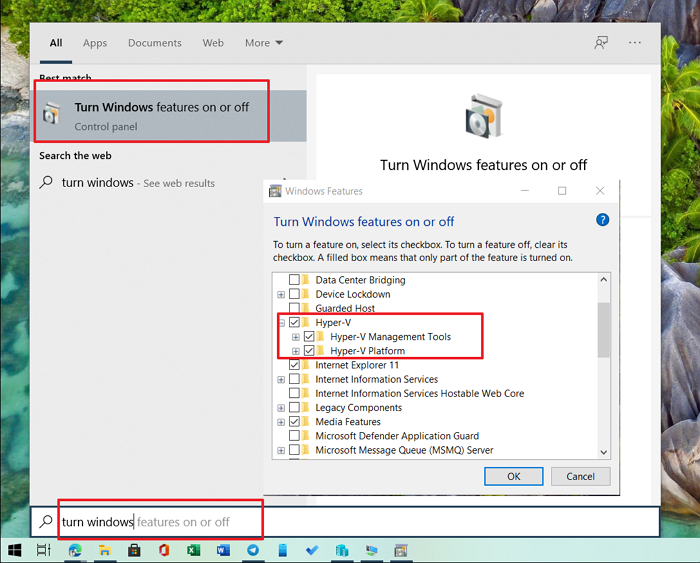 Installeer Hyper-V Windows