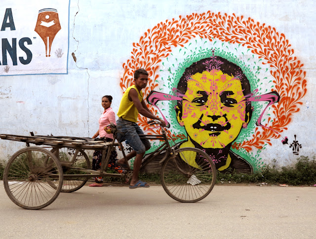 street art by stinkfish in nepal