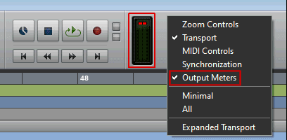 Pro Tools Edit Window Output Meters Pro Tools Edit Window Output Meters