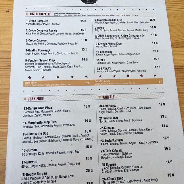 RİMOS CREPERİE ALSANCAK İZMİR MENÜ FİYAT LİSTESİ Ne Kadara Yenir?