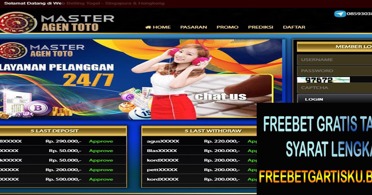 Freebet Gratis Masteragentoto Senilai 10.000 Freebet