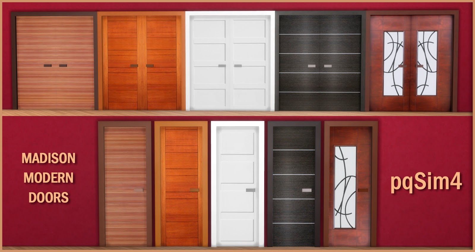 Madison Modern Doors Sims 4 Custom Content