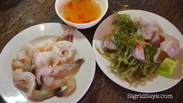 Shrimp and seaweed kinilaw by Enting's Special of Sagay - Bacolod restaurant