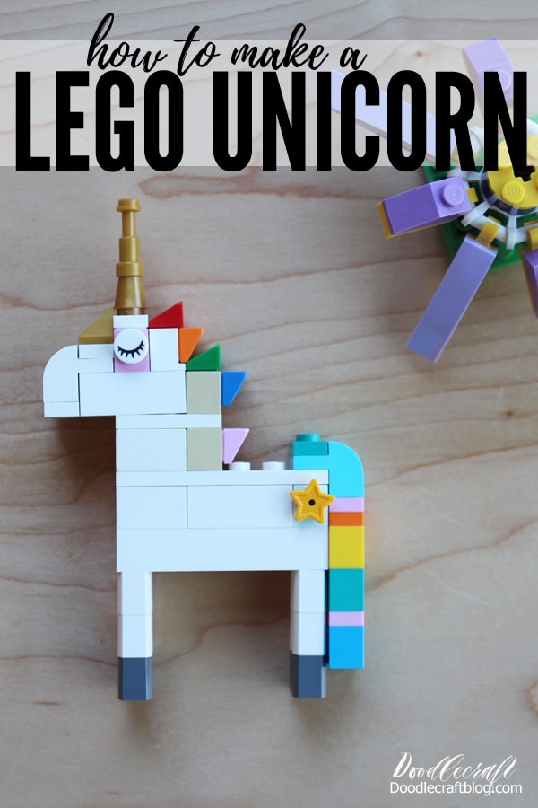 How to build a Lego Unicorn 10 different ways...plus the most epic Lego Unicorn with a rainbow colored mane, gold tiara and horn, rainbow colored waterfall tail and star cutie mark on the flank!