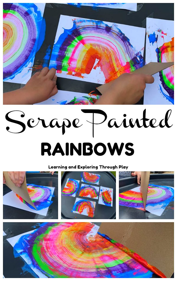 Learning and Exploring Through Play Scrape Painted Rainbows