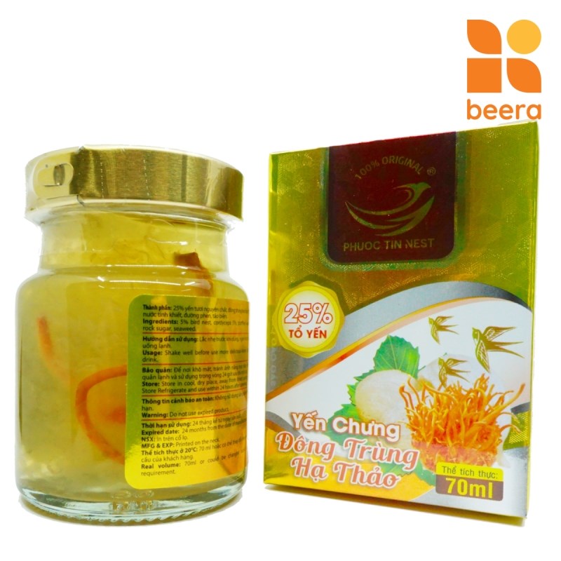 [BEERA] Tổ Yến Chưng Đông Trùng Hạ Thảo 70ml – Yến Sào Phước Tín