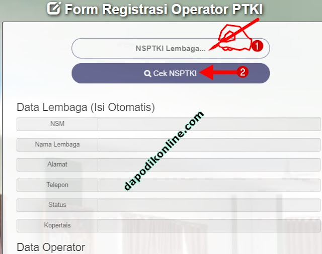Cara Registrasi atau Update Data Akun Emis Operator PTKI