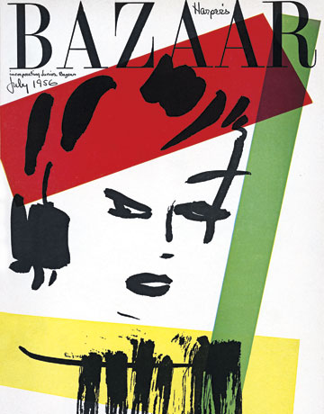 1956 Harper's Bazaar July cover design by Alexey Brodovitch