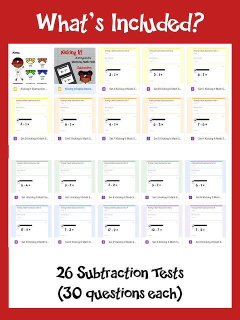 Kicking It Math Digital Self Grading Math Fact Tests