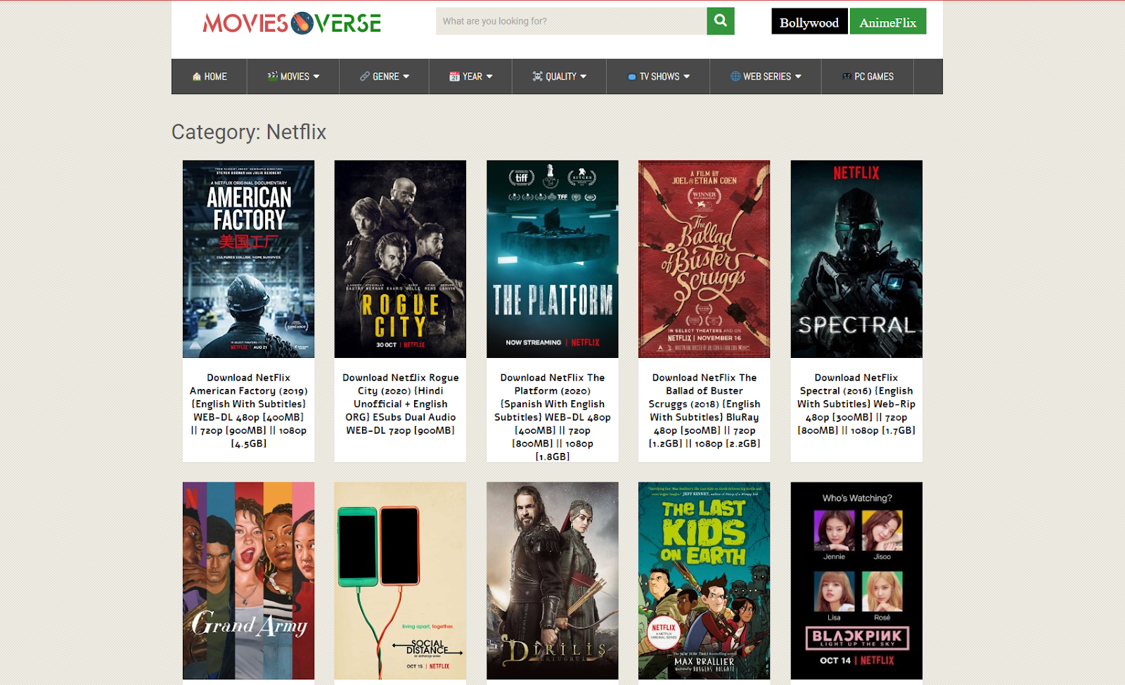 MoviesVerse Free Movies Download Website 720p, 1080p Pirated