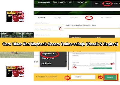 Cara Tukar Kad Maybank Secara Online sahaja (Rosak & Expired)