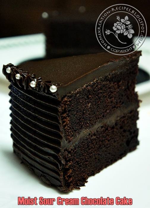 HomeKreation Kitchen Corner Moist Sour Cream Chocolate Cake