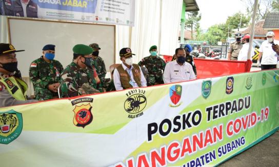 Bupati Subang Road Show PSBB ke Pos Check Point di Perbatasan Wilayah Selatan