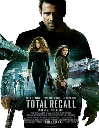Poster Of Total Recall 2012 Hindi Dual Audio 550MB Extended BluRay 720p HEVC Free Download Watch Online downloadhub.in