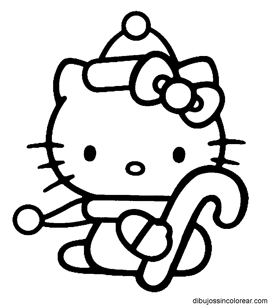 Картинки хелло китти распечатать черно белые