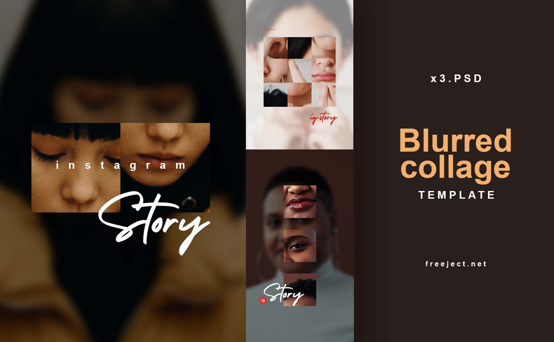 Free Blurred Collage Instagram Story Design Template