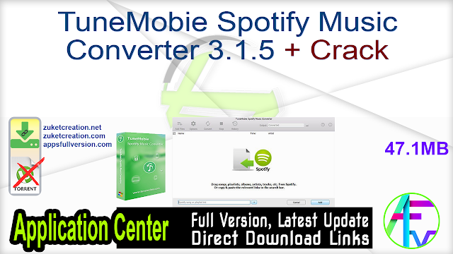 TuneMobie Spotify Music Converter 3.1.5 + Crack TuneMobie Spotify Music Converter 3.1.5 + Crack