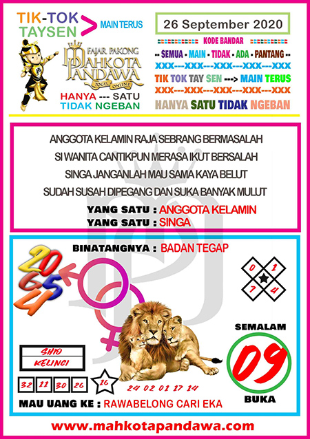 Prediksi Togel Singapura Sabtu 26 September 2020 Prediksitogel Jp