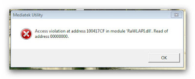 Solusi access violation at address 100417cf in module 'RaWLAPI.dll'. Read of address 00000000