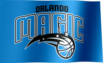 The waving flag of the Orlando Magic with the logo (Animated GIF)