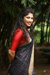 Roshini Prakash Saree Stills From Jada Movie Audio Launch