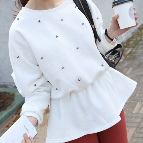 [Miamasvin] Beaded Peplum Sweatshirt | KSTYLICK - Latest Korean Fashion ...